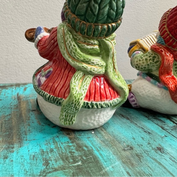 Fitz & Floyd Holiday Jamboree Snowman Salt & Pepper Shakers Christmas - Picture 8 of 16